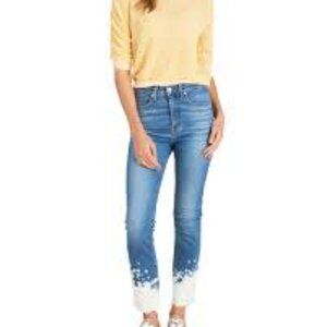 Veronica Beard Carly High-Rise Kick Flare Jeans in a medium wash Size 27